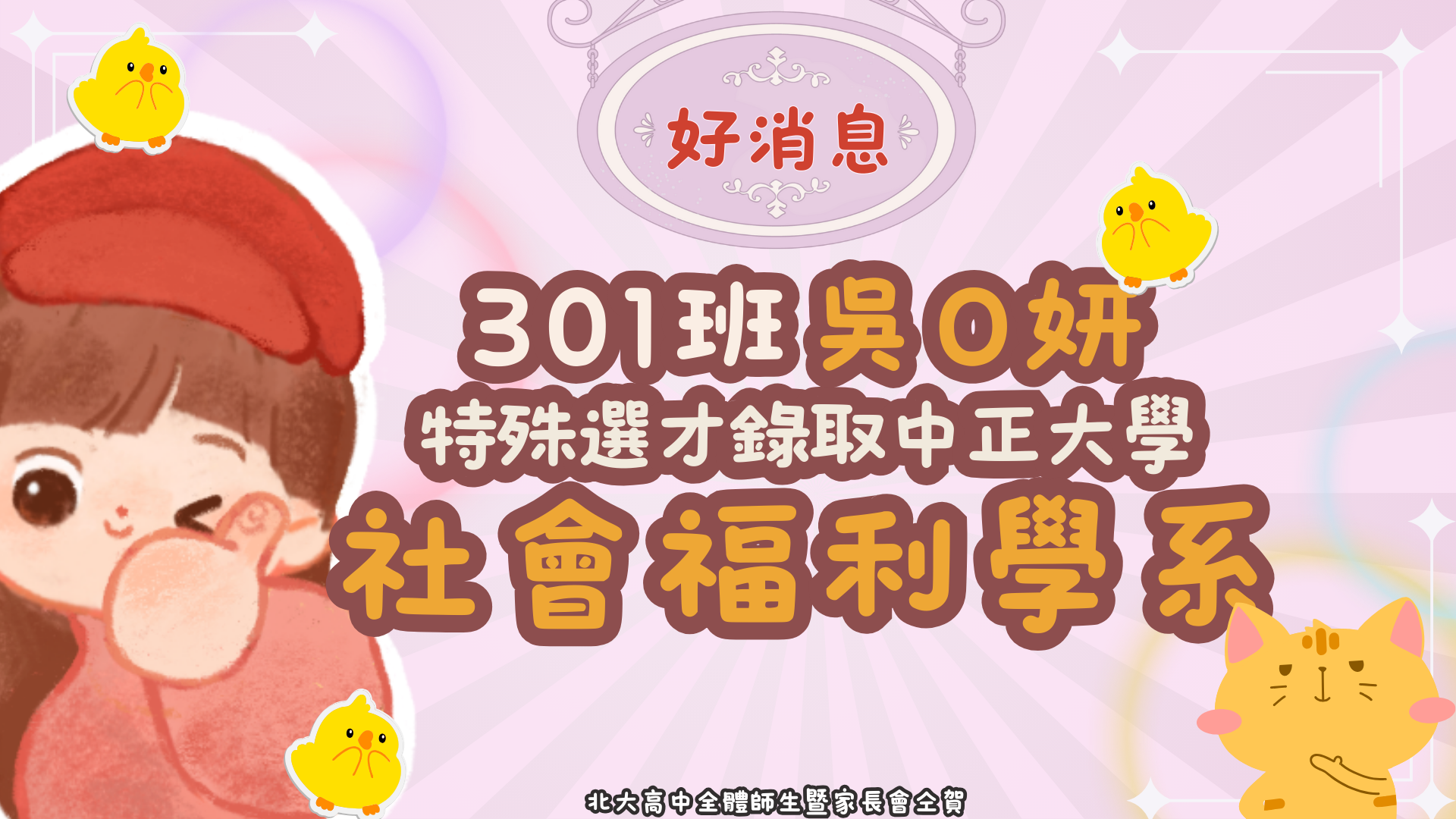 錄取中正大學社會福利系