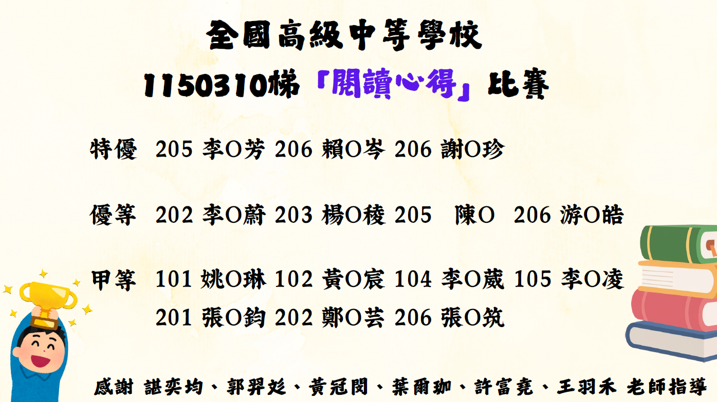 11402中學生閱讀心得競賽